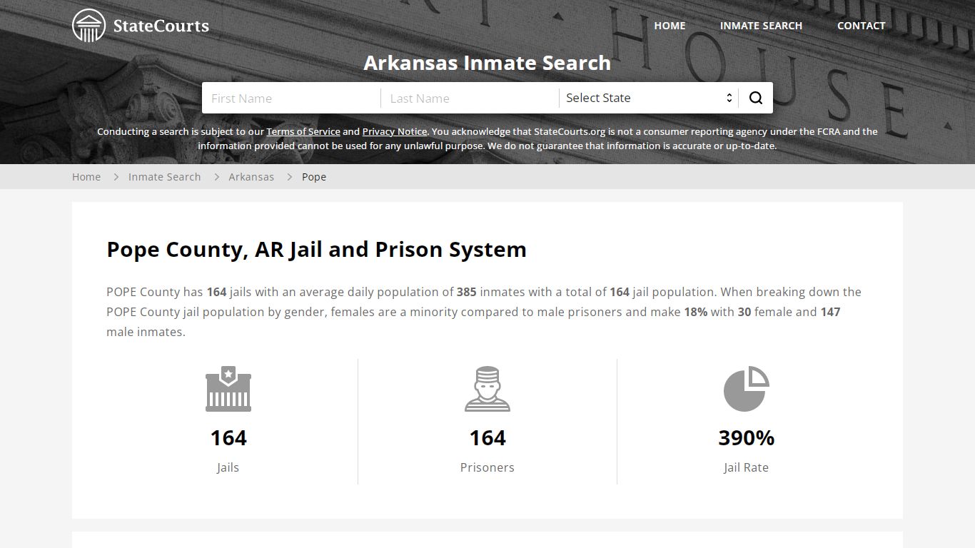 Pope County, AR Inmate Search - StateCourts